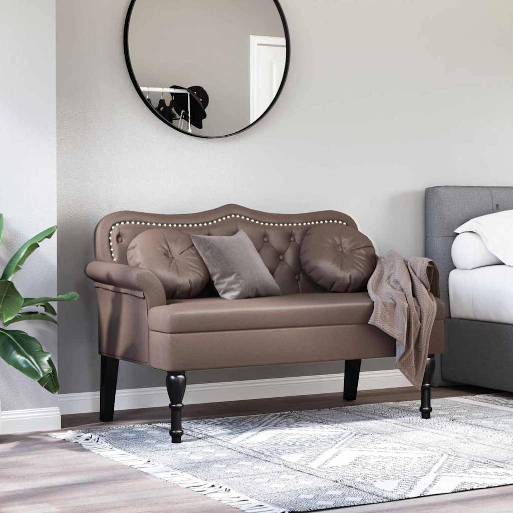 Chesterfield Bank Braun 120,5 x 65 x 75 cm Kunstleder
