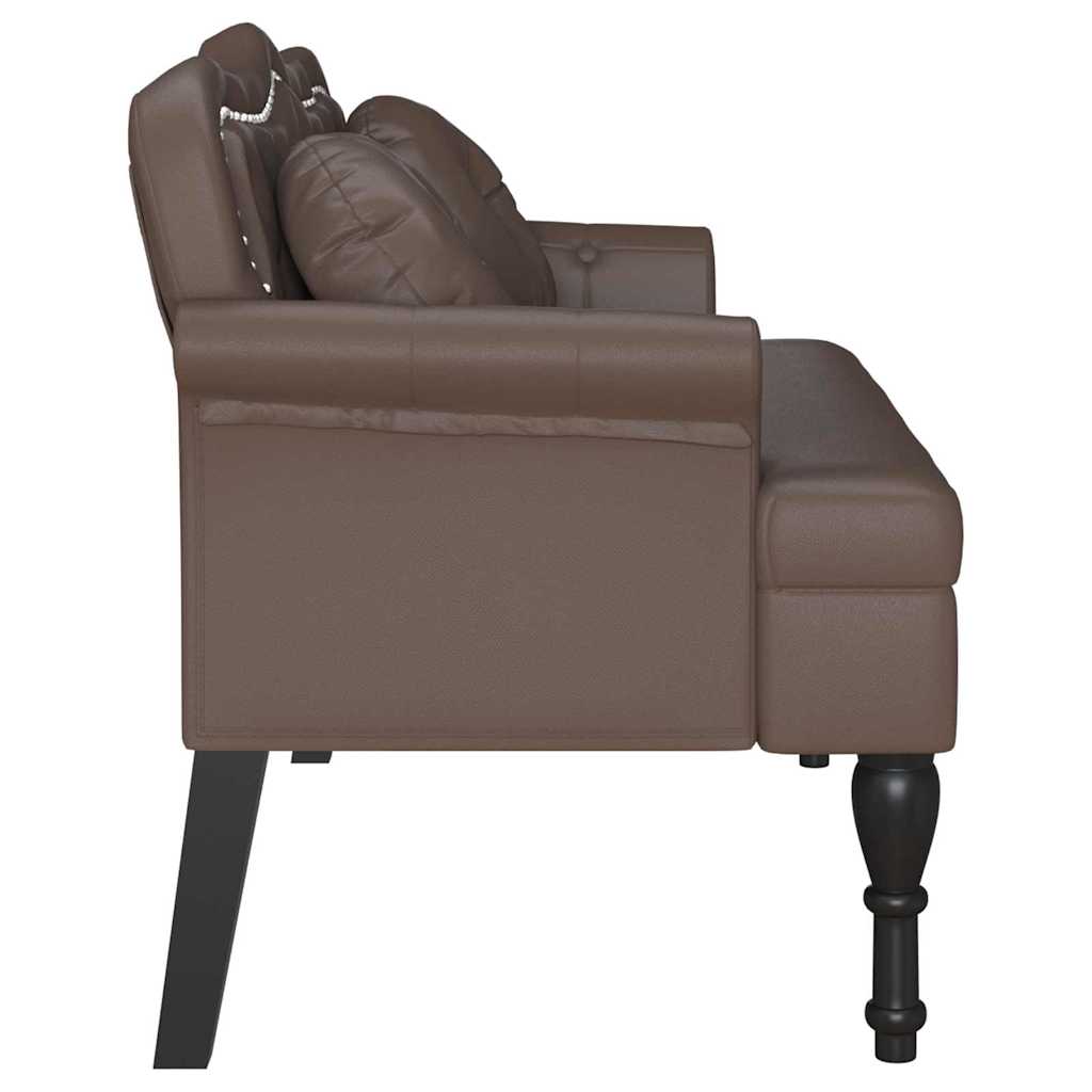 Chesterfield Bank Braun 120,5 x 65 x 75 cm Kunstleder