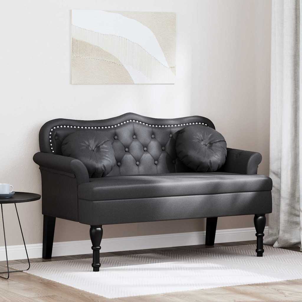 Chesterfield Bank Schwarz 120,5 x 65 x 75 cm Kunstleder