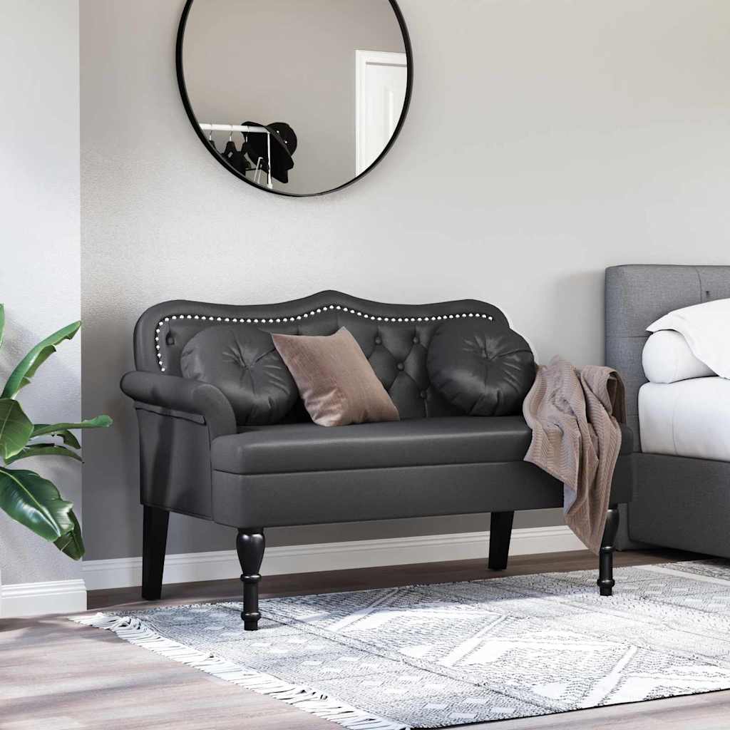 Chesterfield Bank Schwarz 120,5 x 65 x 75 cm Kunstleder