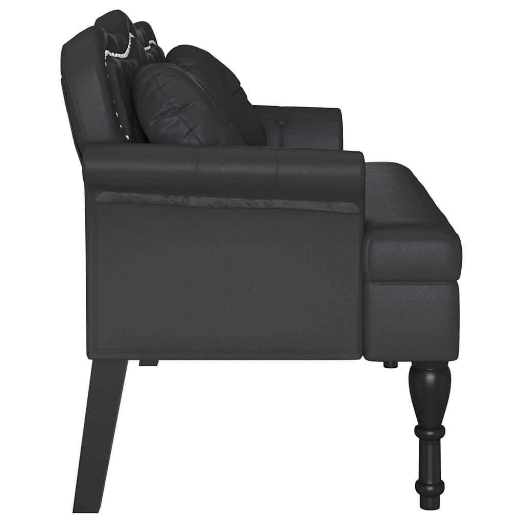 Chesterfield Bank Schwarz 120,5 x 65 x 75 cm Kunstleder