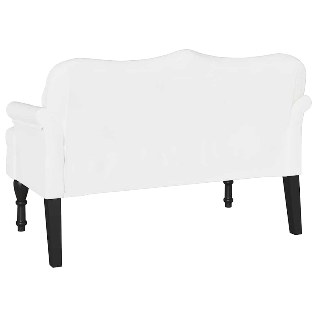 Chesterfield Bank mit Kissen Weiß 120,5 x 65 x 75 cm Kunstleder