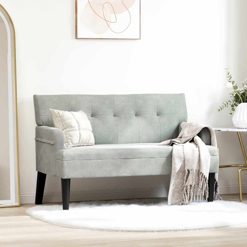 Chesterfield Bank Hellgrau 112 x 65,5 x 75 cm Samt