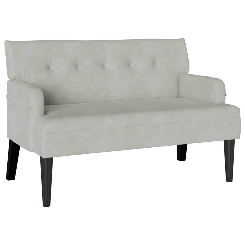 Chesterfield Bank Hellgrau 112 x 65,5 x 75 cm Samt