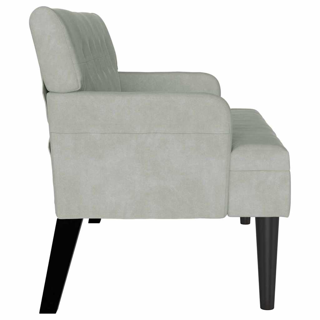 Chesterfield Bank Hellgrau 112 x 65,5 x 75 cm Samt