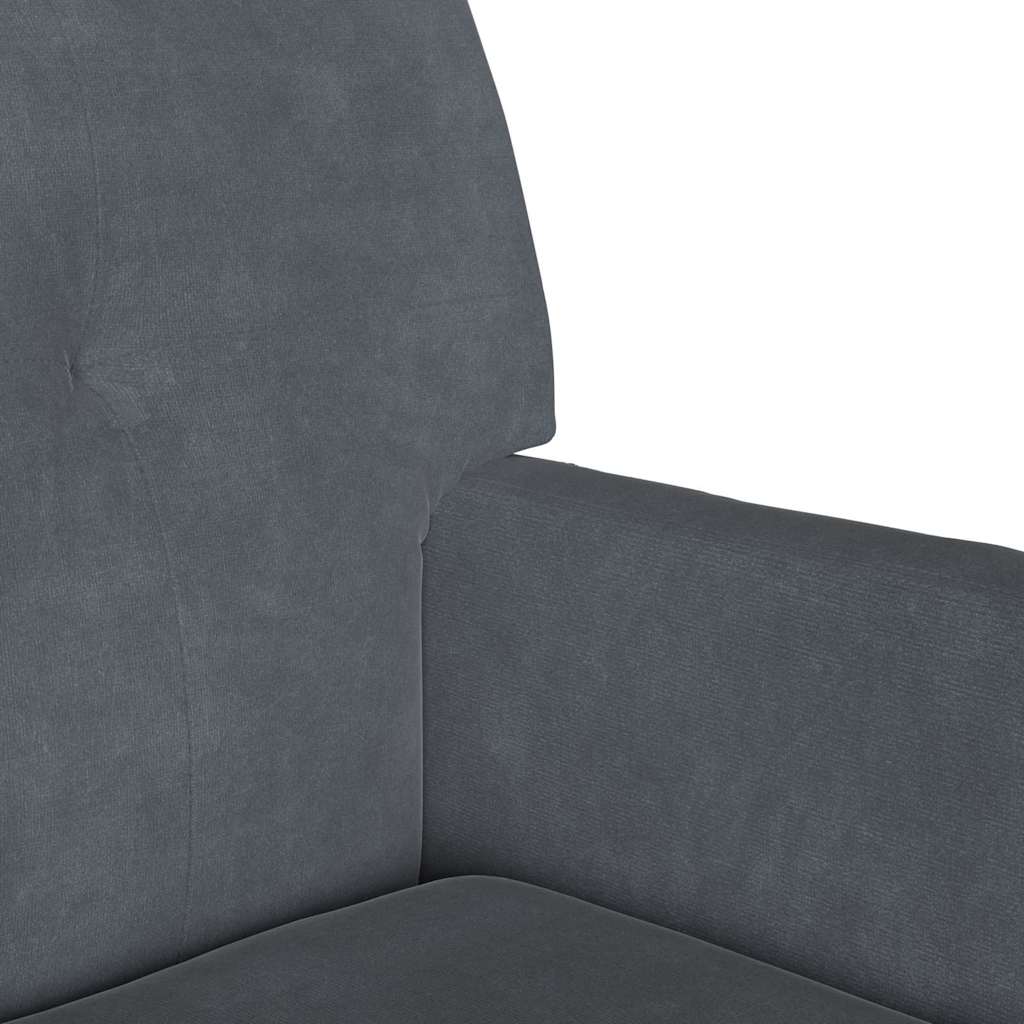 Chesterfield Bank Dunkelgrau 112 x 65,5 x 75 cm Samt