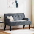 Chesterfield Bank Dunkelgrau 112 x 65,5 x 75 cm Samt