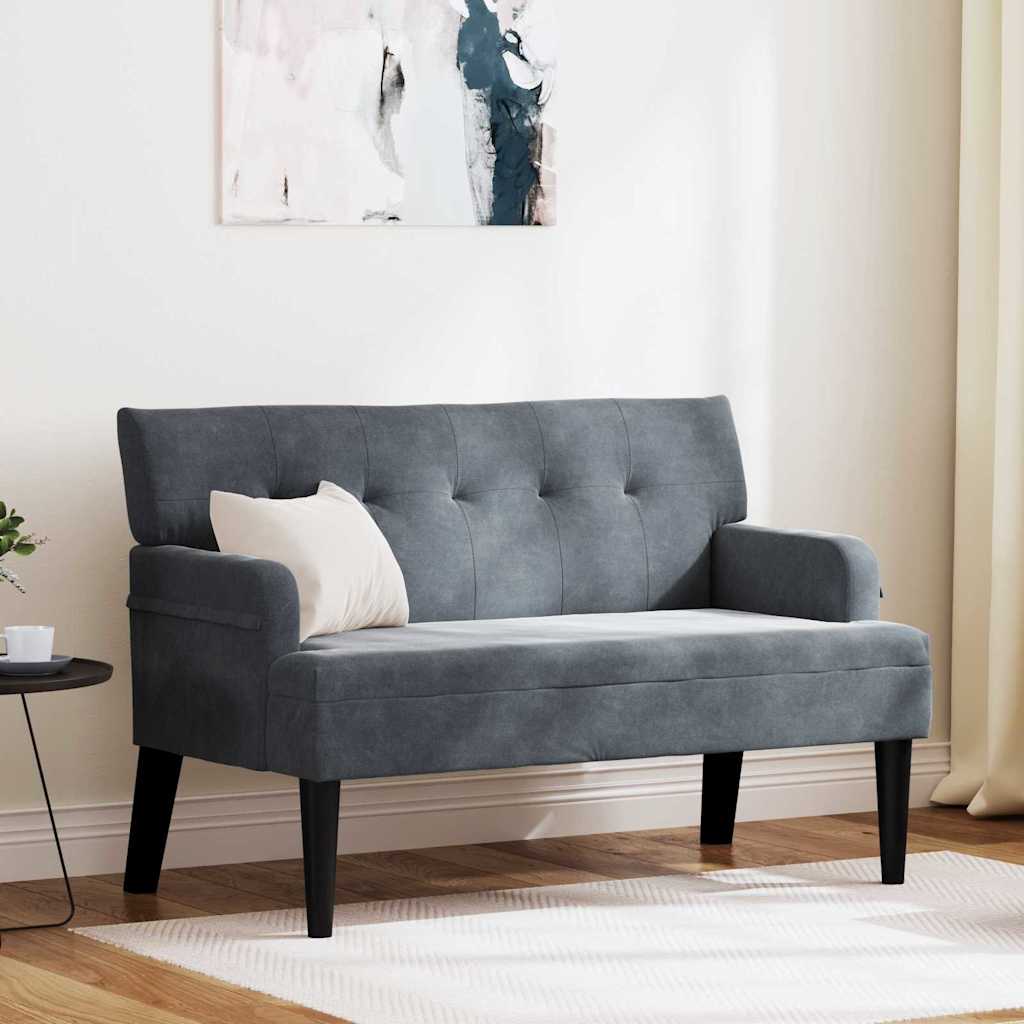 Chesterfield Bank Dunkelgrau 112 x 65,5 x 75 cm Samt