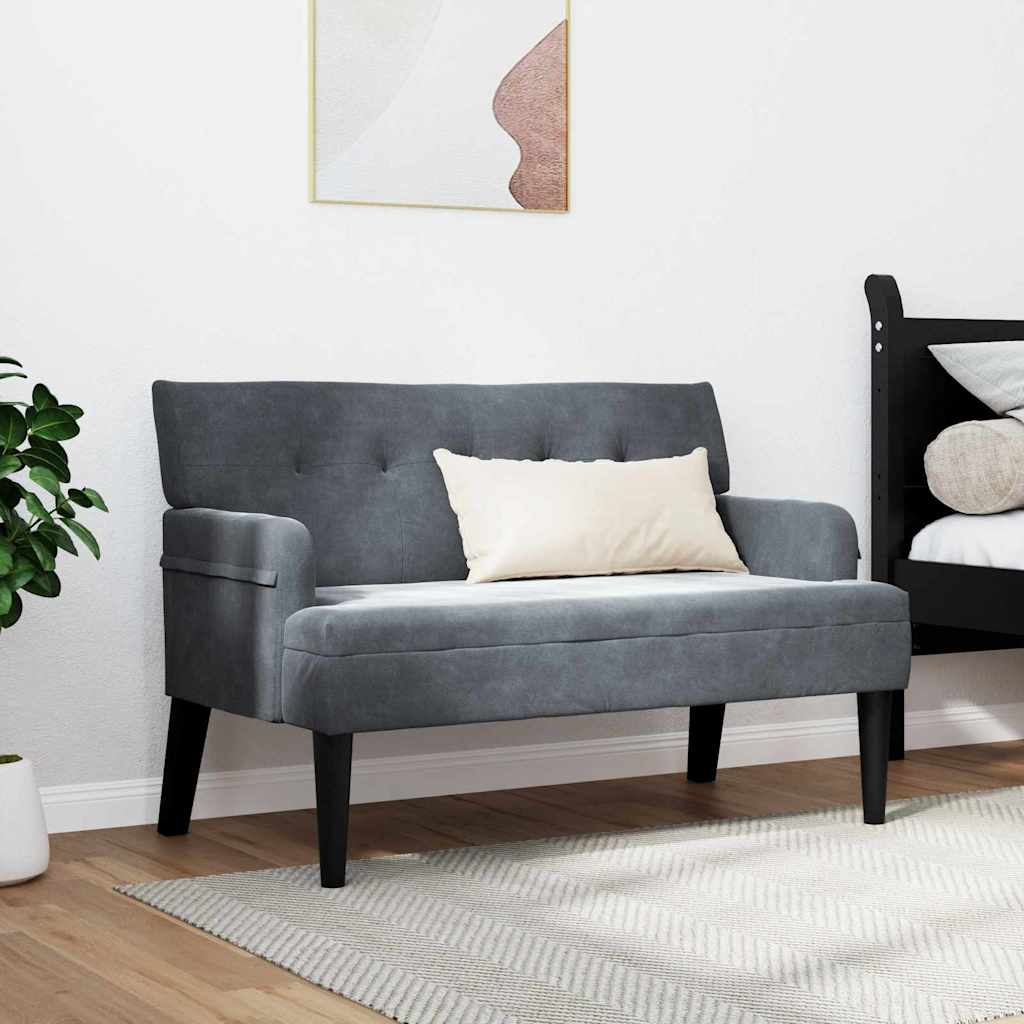 Chesterfield Bank Dunkelgrau 112 x 65,5 x 75 cm Samt