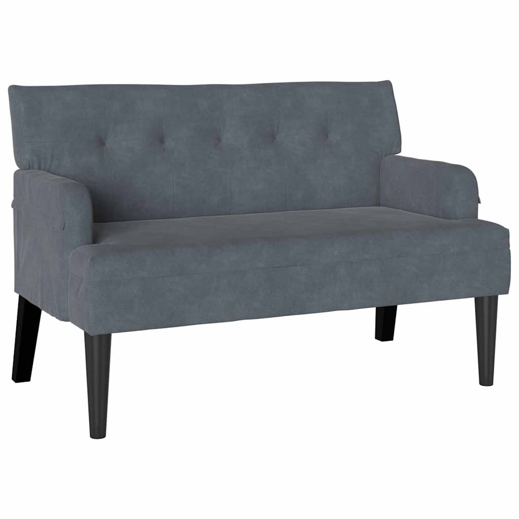 Chesterfield Bank Dunkelgrau 112 x 65,5 x 75 cm Samt