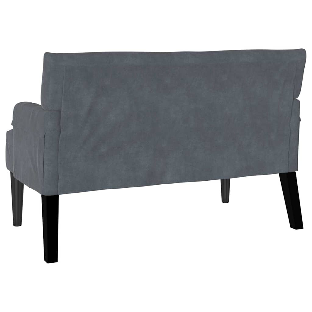 Chesterfield Bank Dunkelgrau 112 x 65,5 x 75 cm Samt