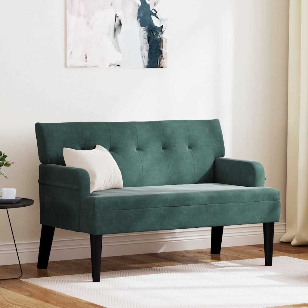 Chesterfield Bank Dunkelgrün 112 x 65,5 x 75 cm Samt