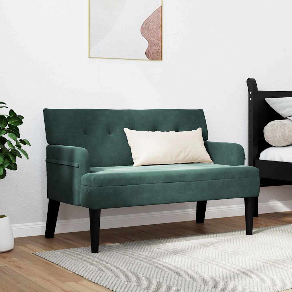 Chesterfield Bank Dunkelgrün 112 x 65,5 x 75 cm Samt