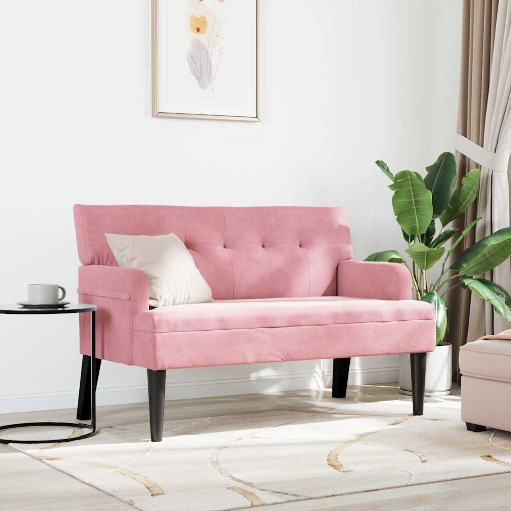 Chesterfield Bank Rosa 112 x 65,5 x 75 cm Samt