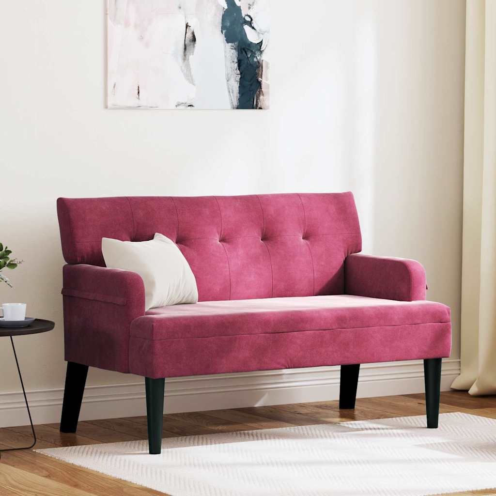 Chesterfield Bank Weinrot 112 x 65,5 x 75 cm Samt