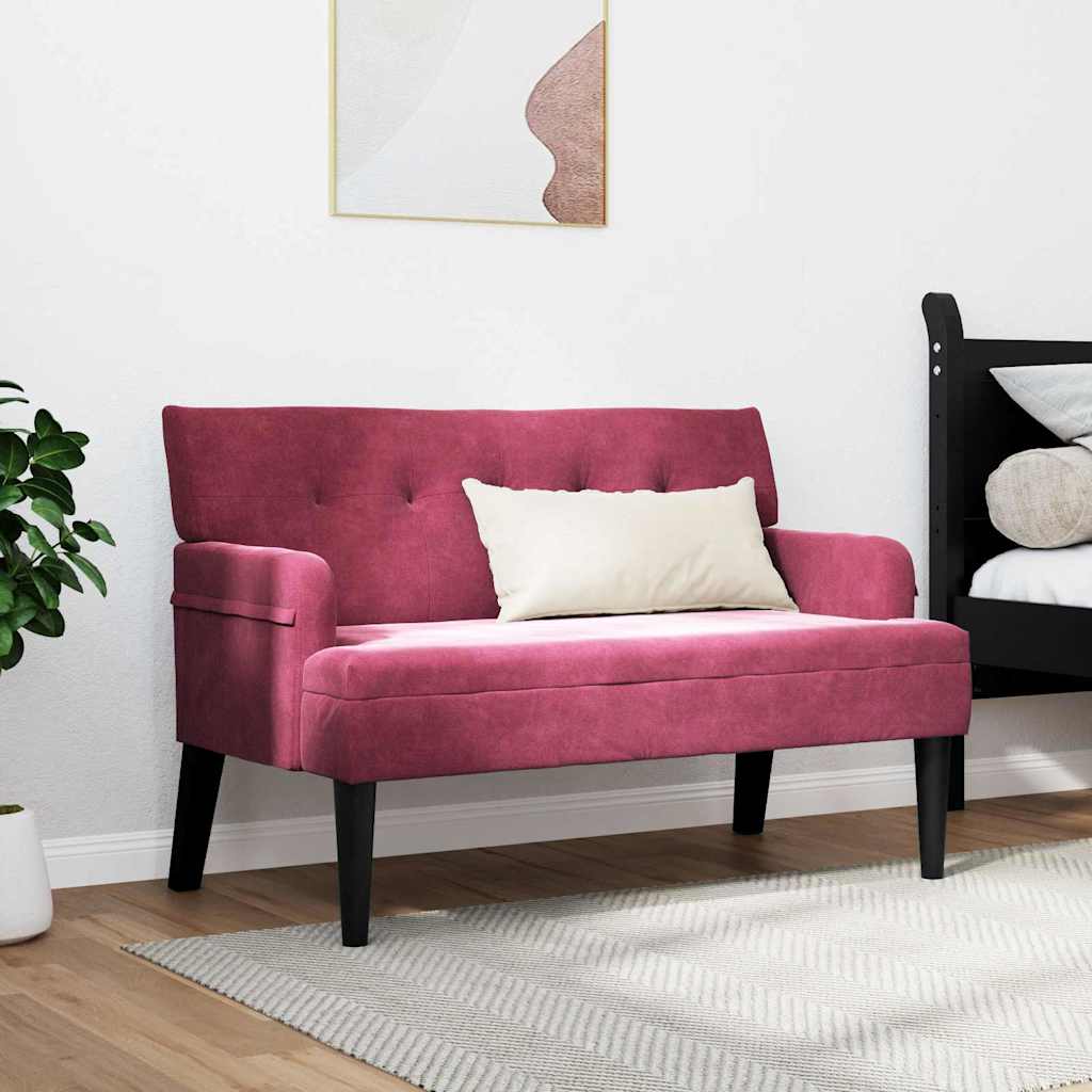 Chesterfield Bank Weinrot 112 x 65,5 x 75 cm Samt