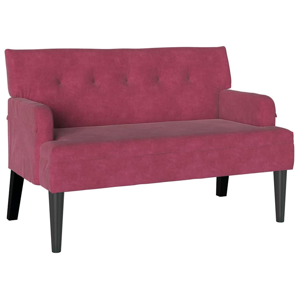 Chesterfield Bank Weinrot 112 x 65,5 x 75 cm Samt