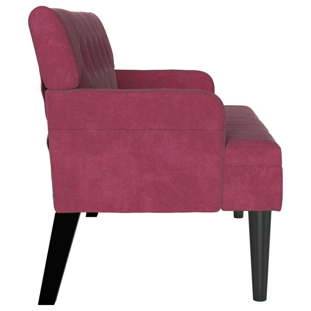 Chesterfield Bank Weinrot 112 x 65,5 x 75 cm Samt