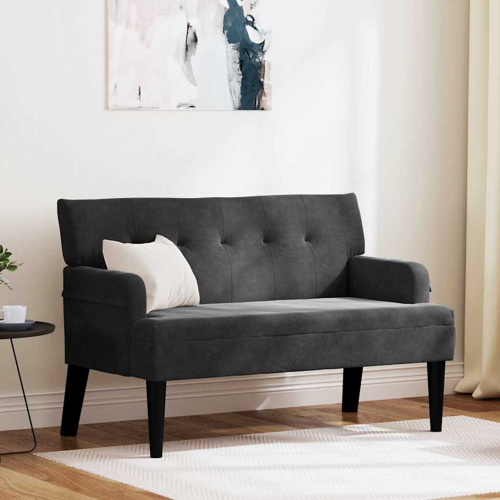 Chesterfield Bank Schwarz 112 x 65,5 x 75 cm Samt
