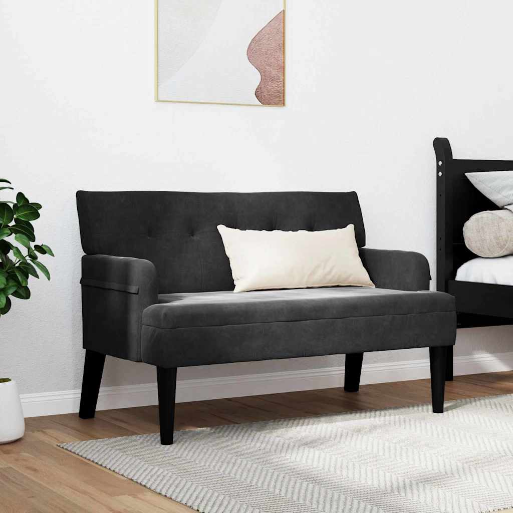 Chesterfield Bank Schwarz 112 x 65,5 x 75 cm Samt