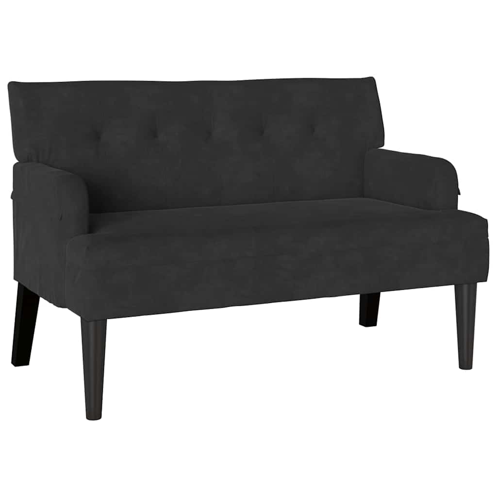 Chesterfield Bank Schwarz 112 x 65,5 x 75 cm Samt