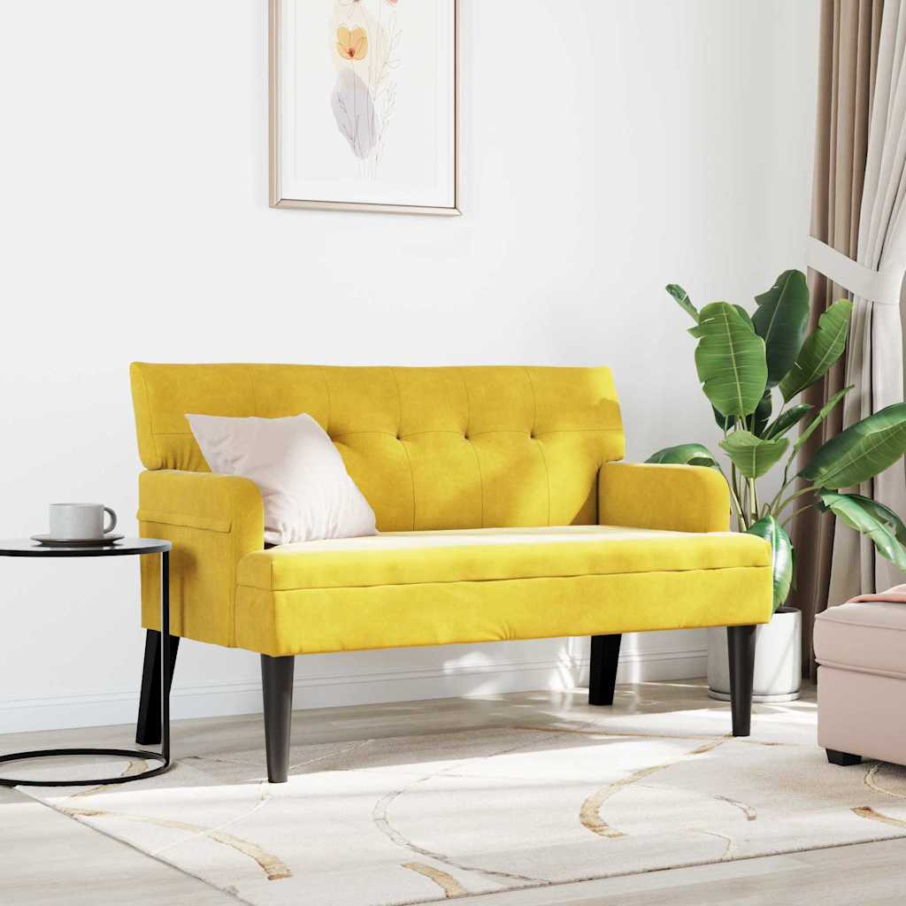 Chesterfield Bank Gelb 112 x 65,5 x 75 cm Samt