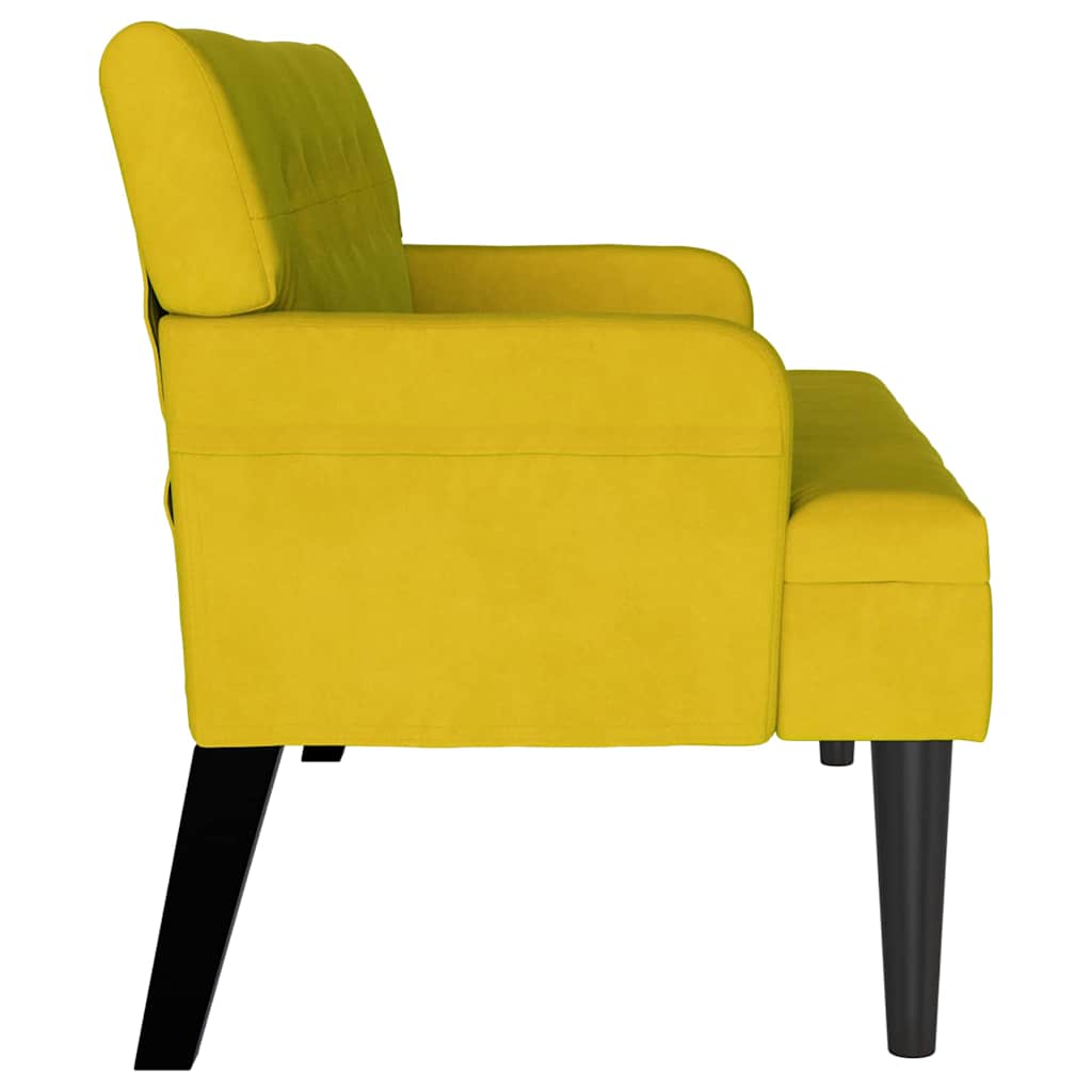 Chesterfield Bank Gelb 112 x 65,5 x 75 cm Samt