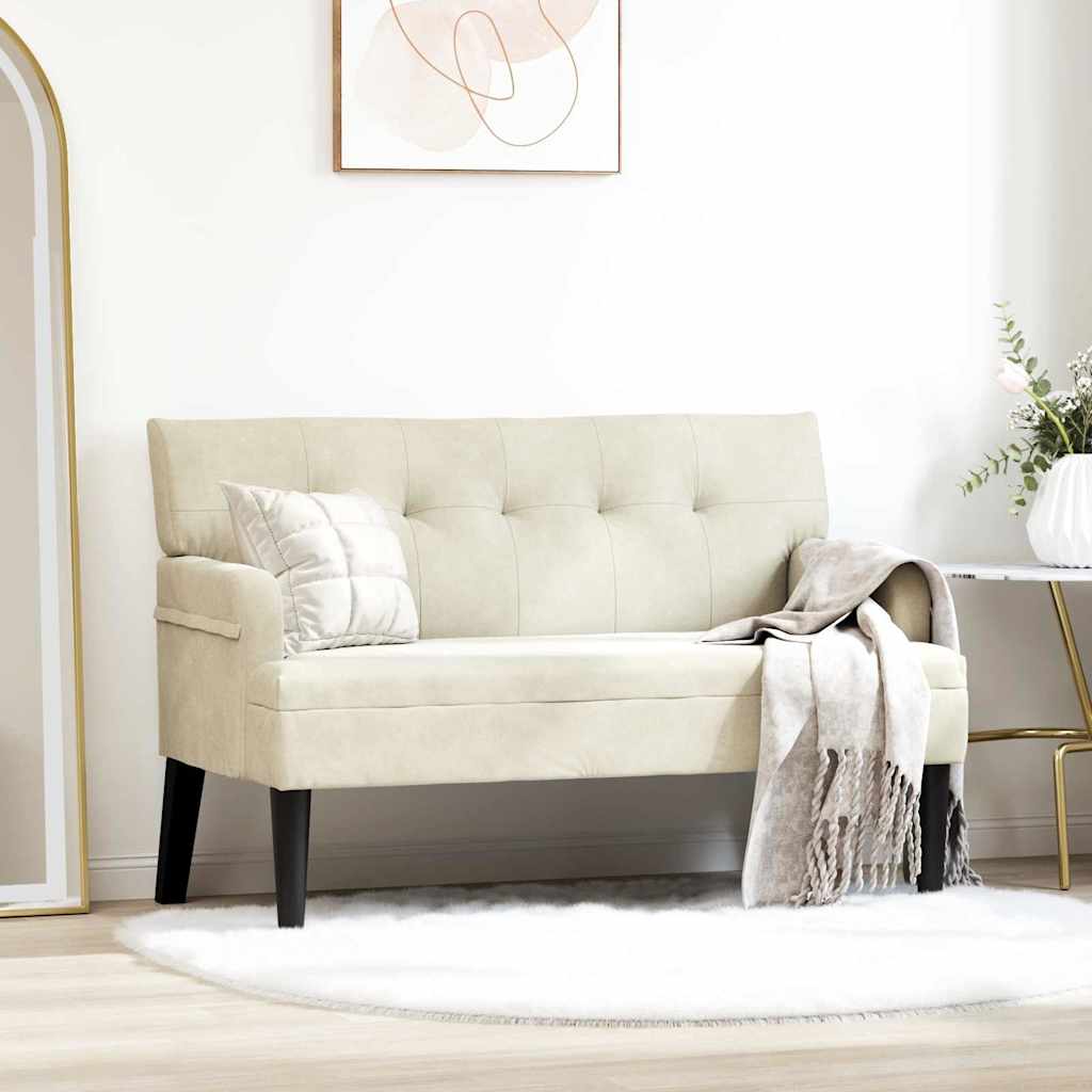 Chesterfield Bank Creme 112 x 65,5 x 75 cm Samt