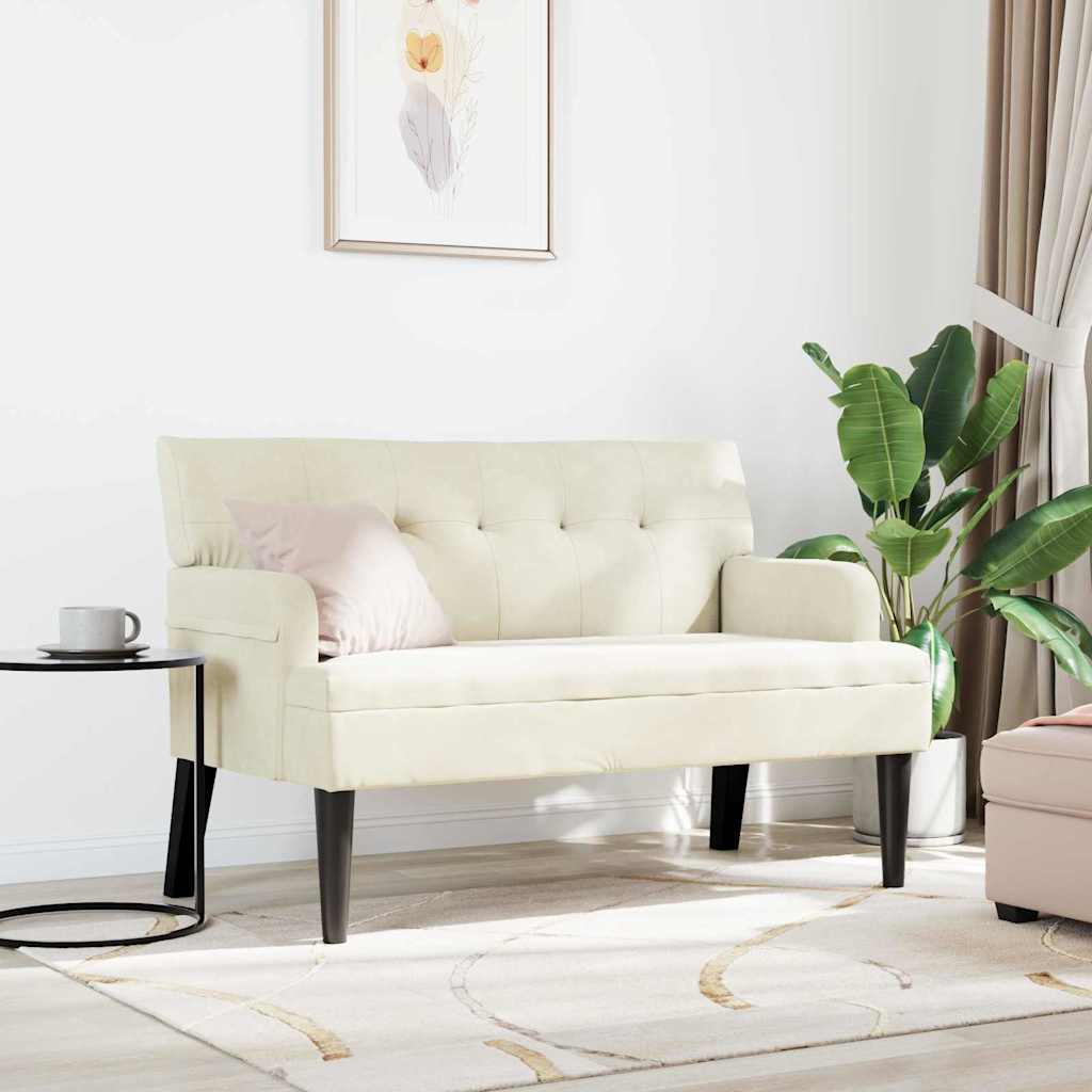 Chesterfield Bank Creme 112 x 65,5 x 75 cm Samt