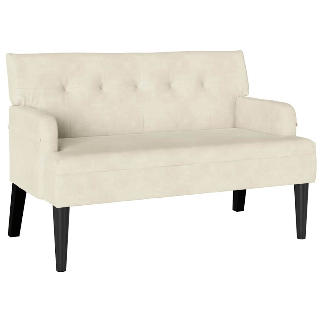 Chesterfield Bank Creme 112 x 65,5 x 75 cm Samt