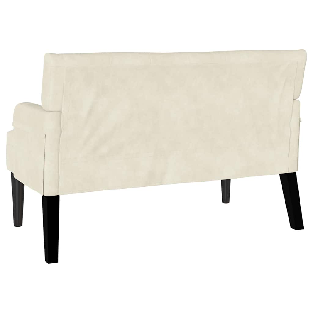 Chesterfield Bank Creme 112 x 65,5 x 75 cm Samt