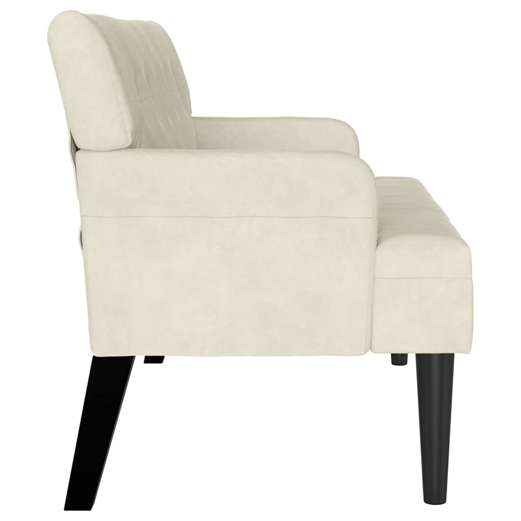 Chesterfield Bank Creme 112 x 65,5 x 75 cm Samt