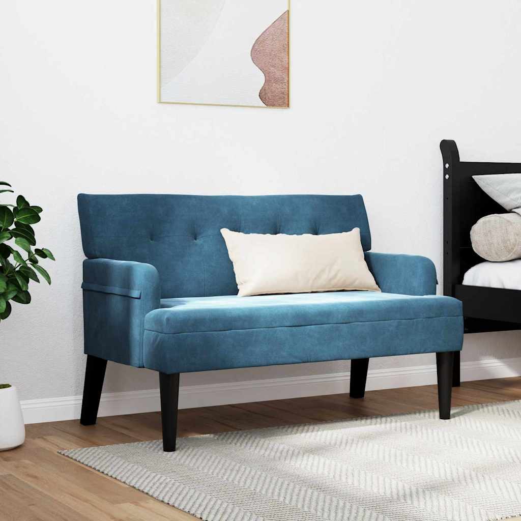 Chesterfield Bank Blau 112 x 65,5 x 75 cm Samt