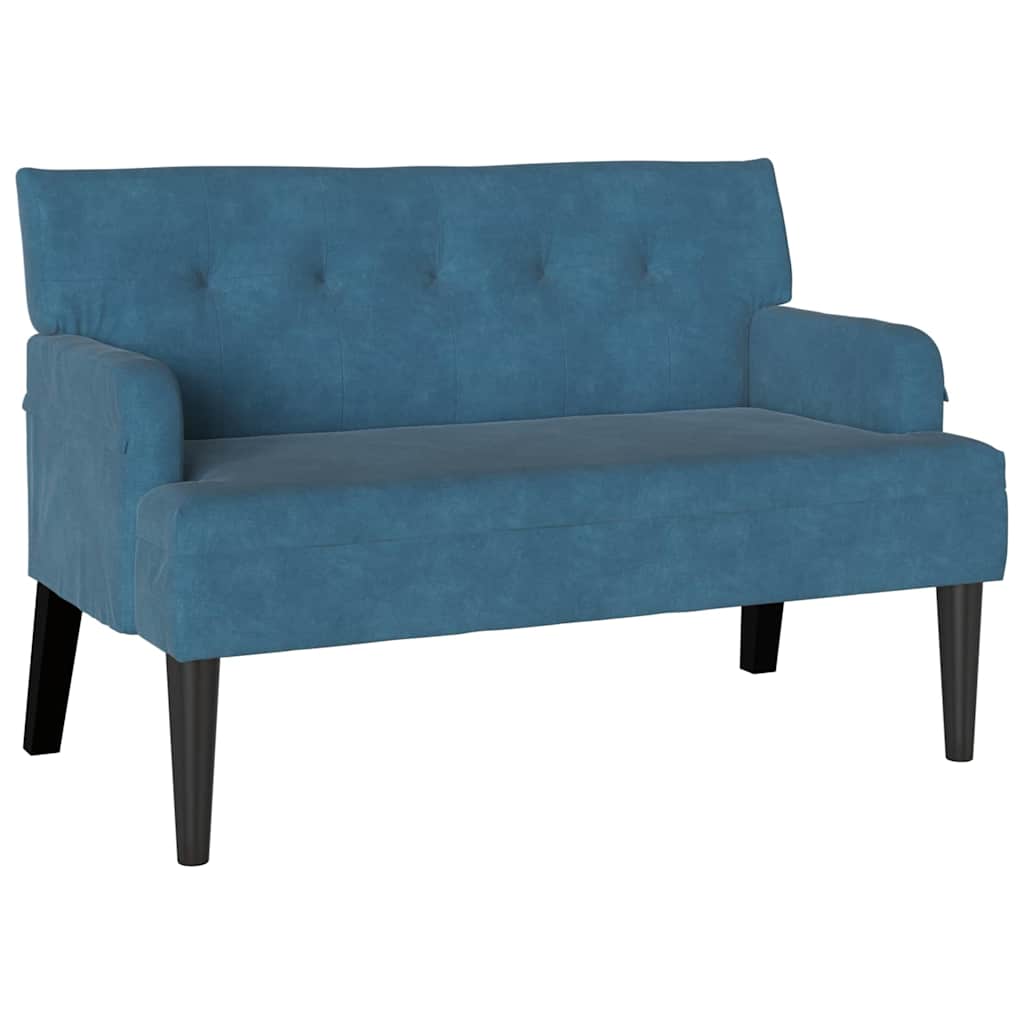 Chesterfield Bank Blau 112 x 65,5 x 75 cm Samt