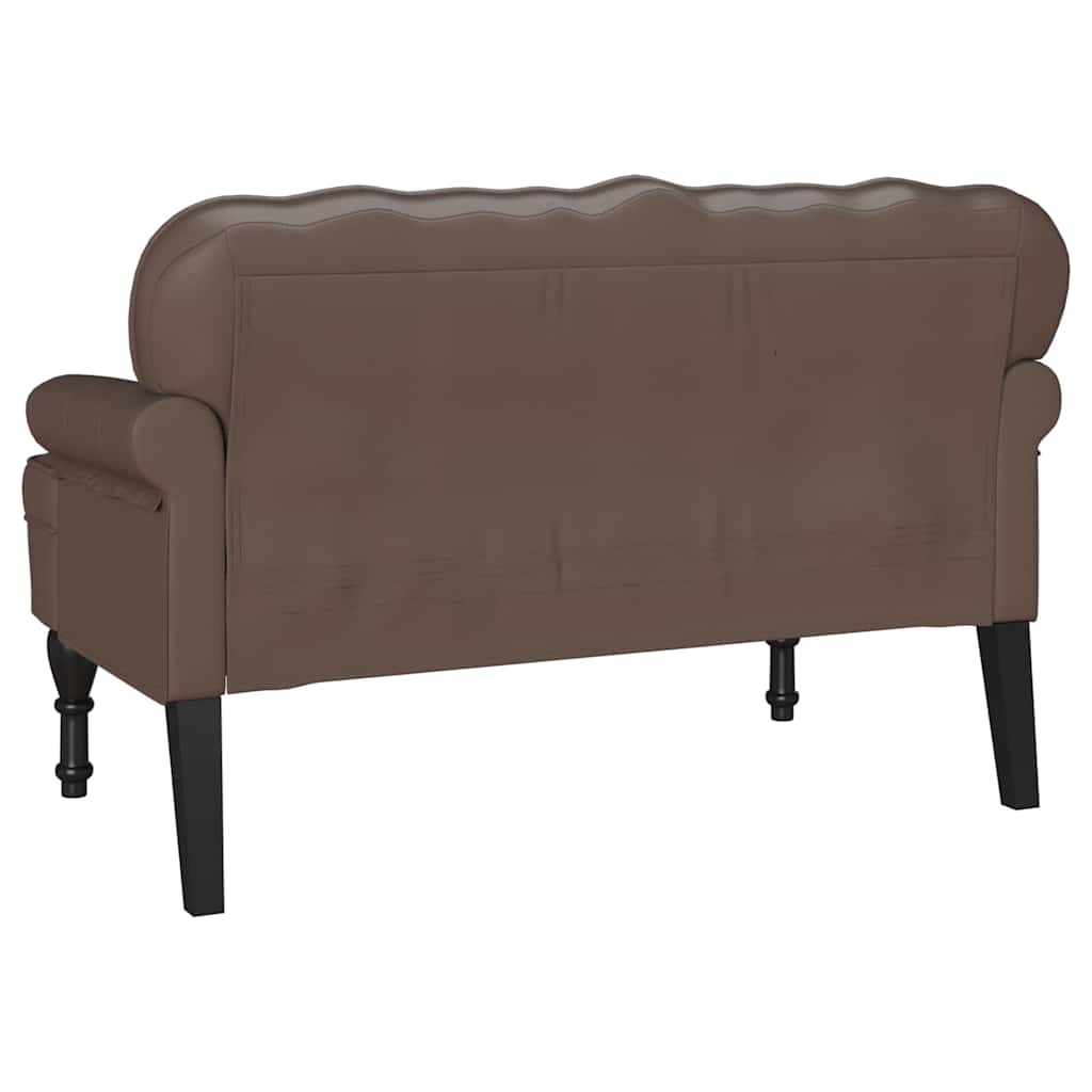 Chesterfield Bank Braun 119,5 x 64,5 x 75 cm Kunstleder