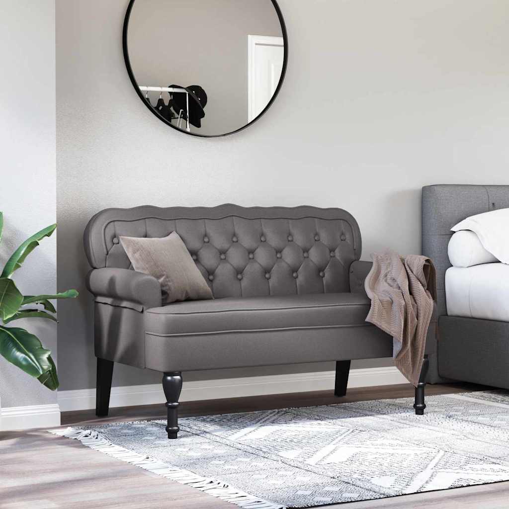 Chesterfield Bank Grau 119,5 x 64,5 x 75 cm Kunstleder