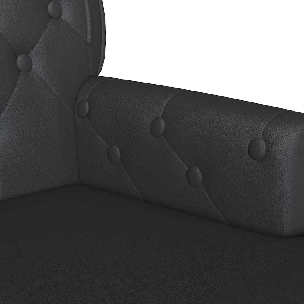Chesterfield Bank Schwarz 119,5 x 64,5 x 75 cm Kunstleder