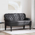 Chesterfield Bank Schwarz 119,5 x 64,5 x 75 cm Kunstleder