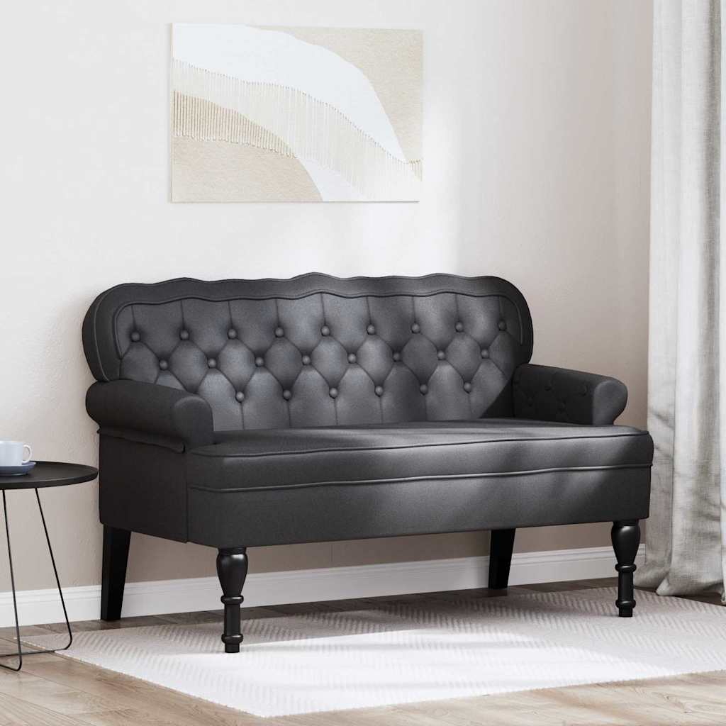 Chesterfield Bank Schwarz 119,5 x 64,5 x 75 cm Kunstleder