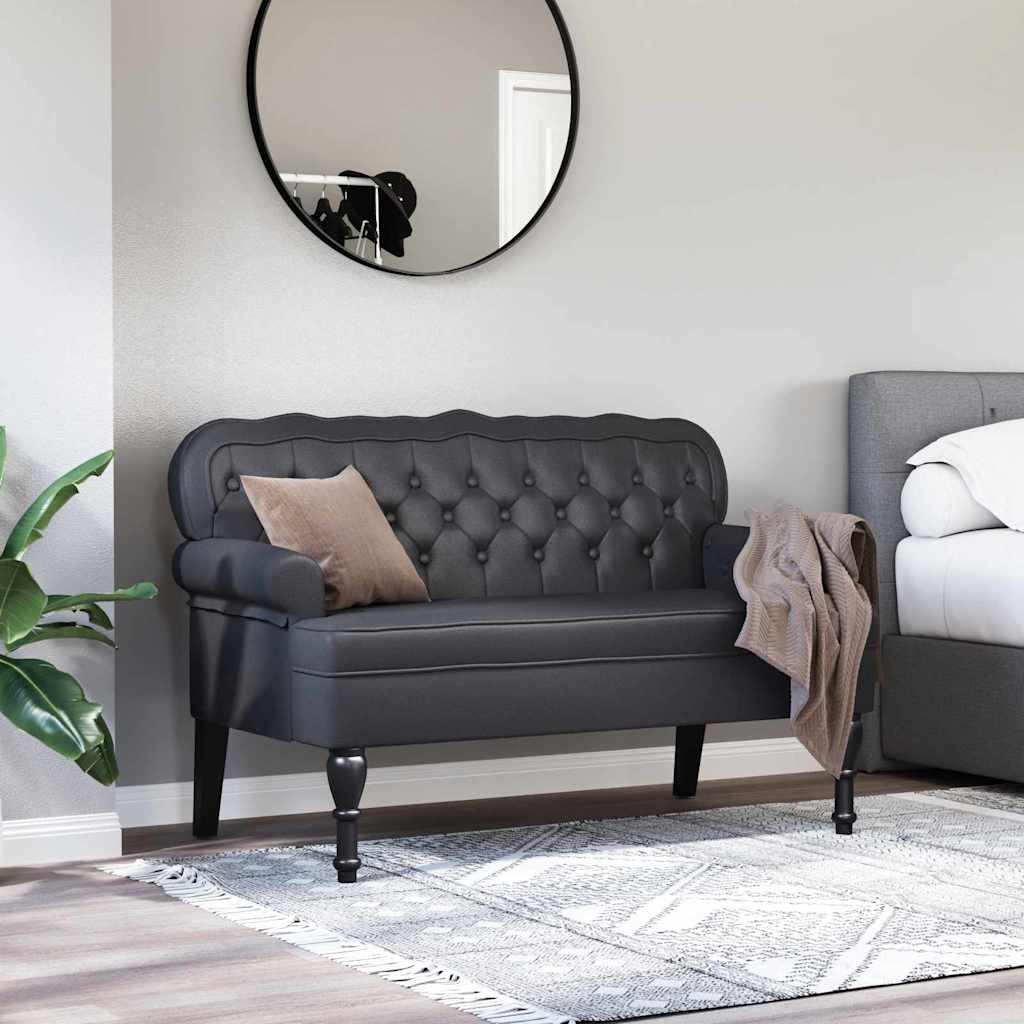 Chesterfield Bank Schwarz 119,5 x 64,5 x 75 cm Kunstleder