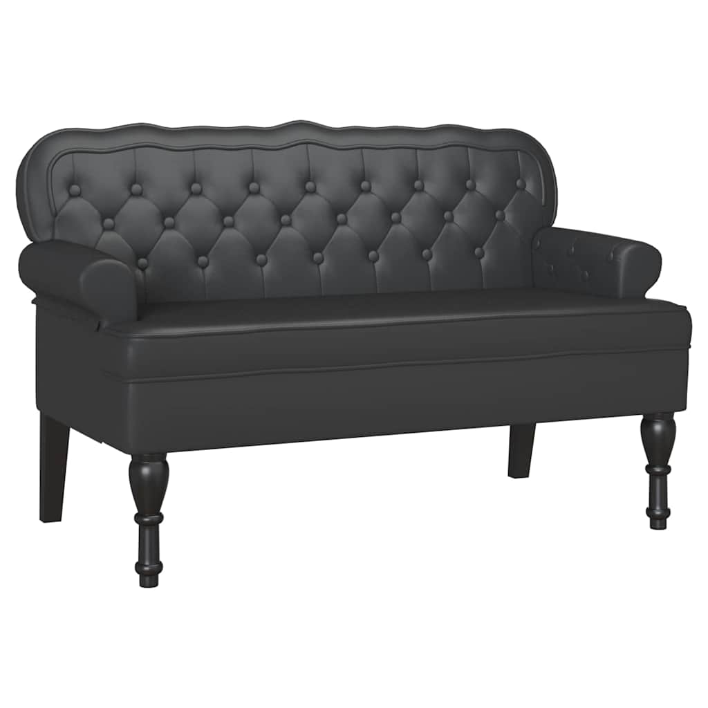 Chesterfield Bank Schwarz 119,5 x 64,5 x 75 cm Kunstleder