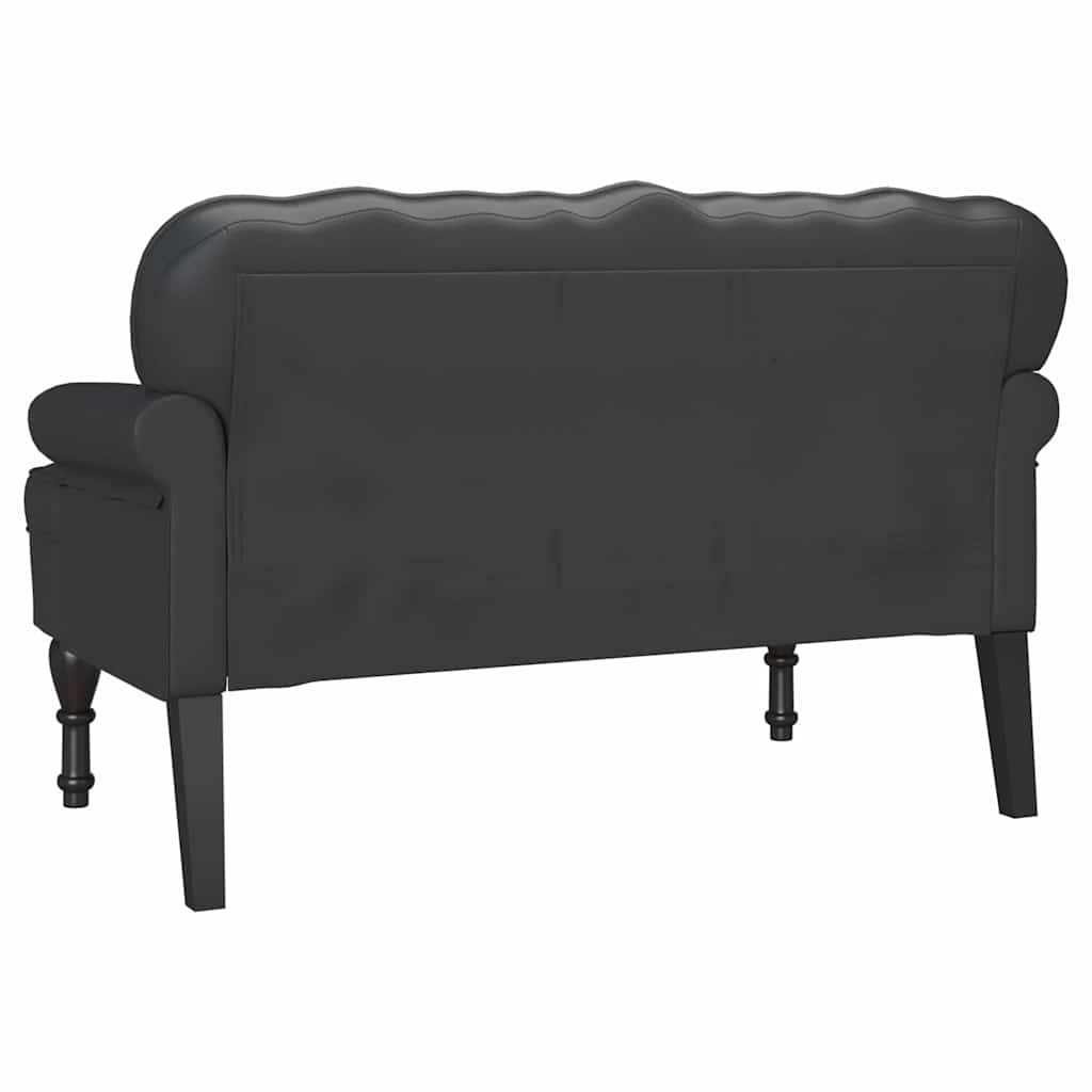 Chesterfield Bank Schwarz 119,5 x 64,5 x 75 cm Kunstleder