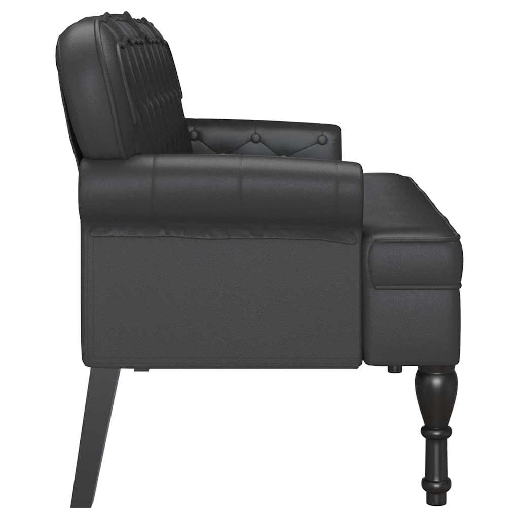 Chesterfield Bank Schwarz 119,5 x 64,5 x 75 cm Kunstleder