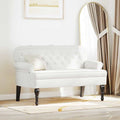 Chesterfield Bank Weiß 119,5 x 64,5 x 75 cm Kunstleder