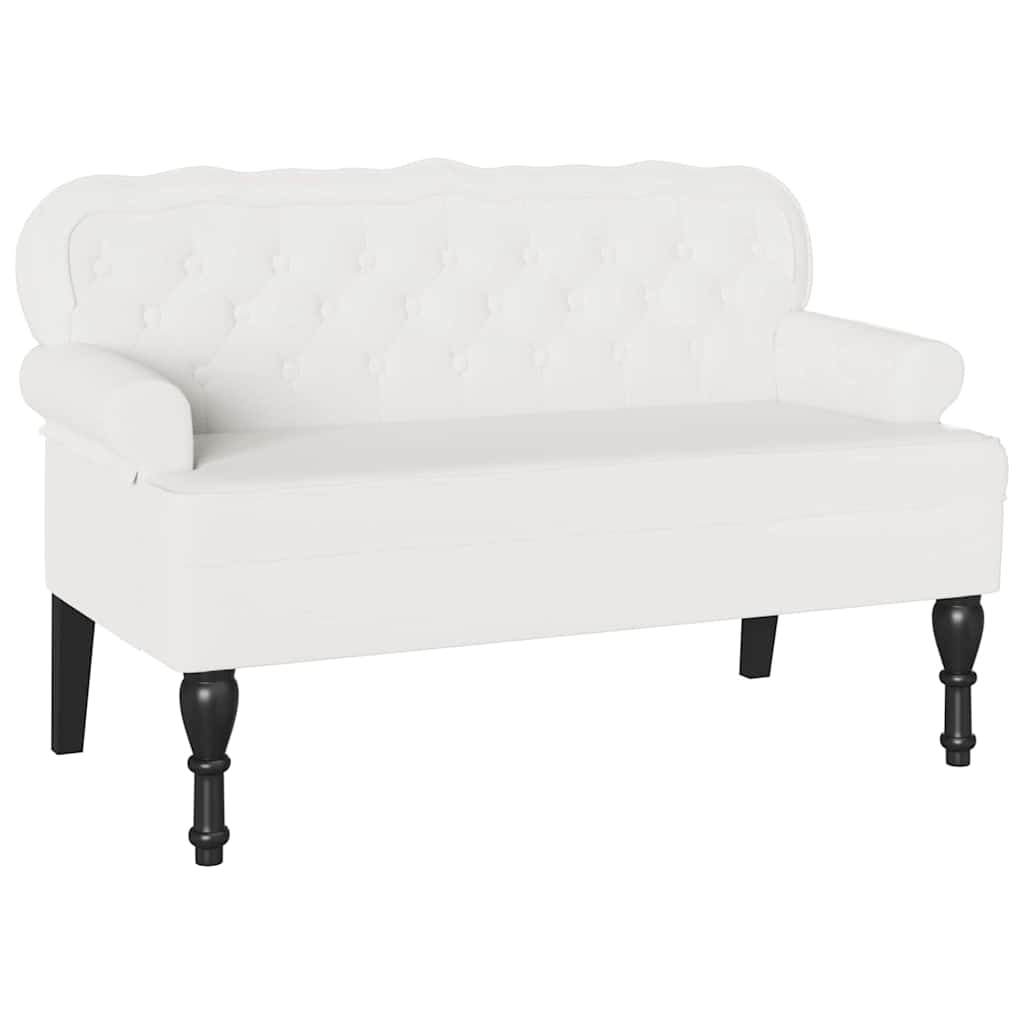 Chesterfield Bank Weiß 119,5 x 64,5 x 75 cm Kunstleder