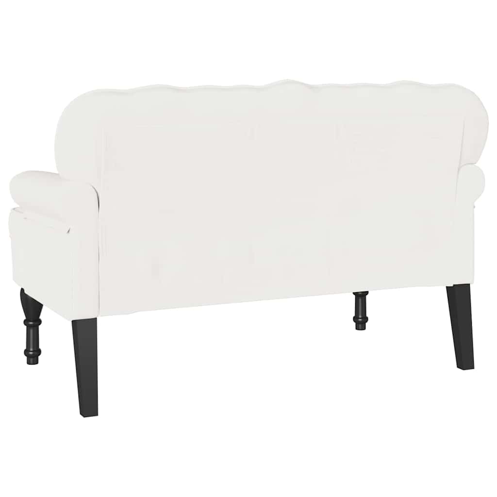 Chesterfield Bank Weiß 119,5 x 64,5 x 75 cm Kunstleder