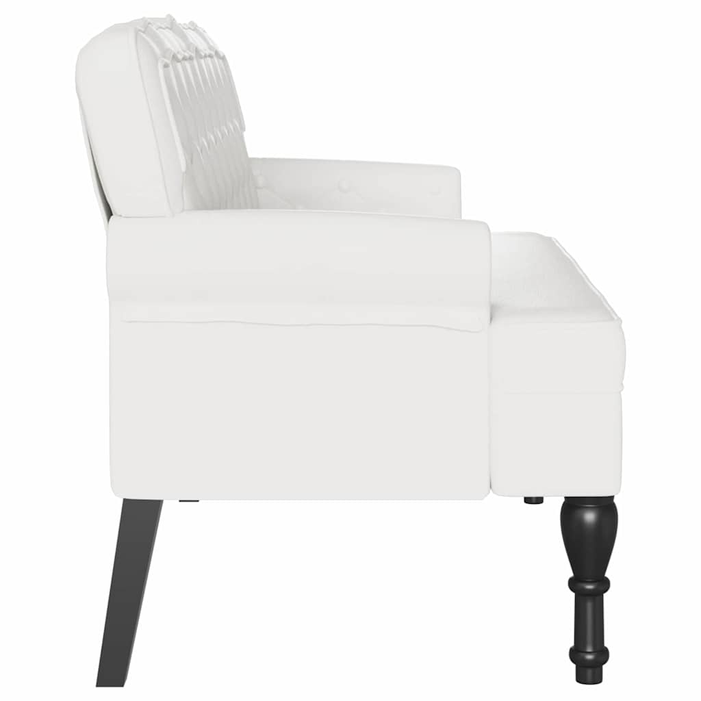 Chesterfield Bank Weiß 119,5 x 64,5 x 75 cm Kunstleder
