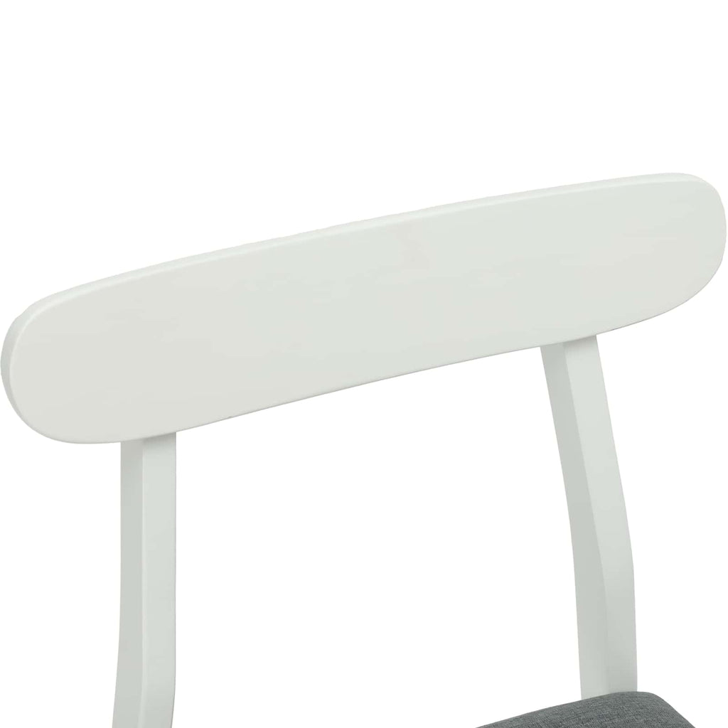 Esszimmerstuhl 2 pcs Weiß und Grau Massives Gummiholz