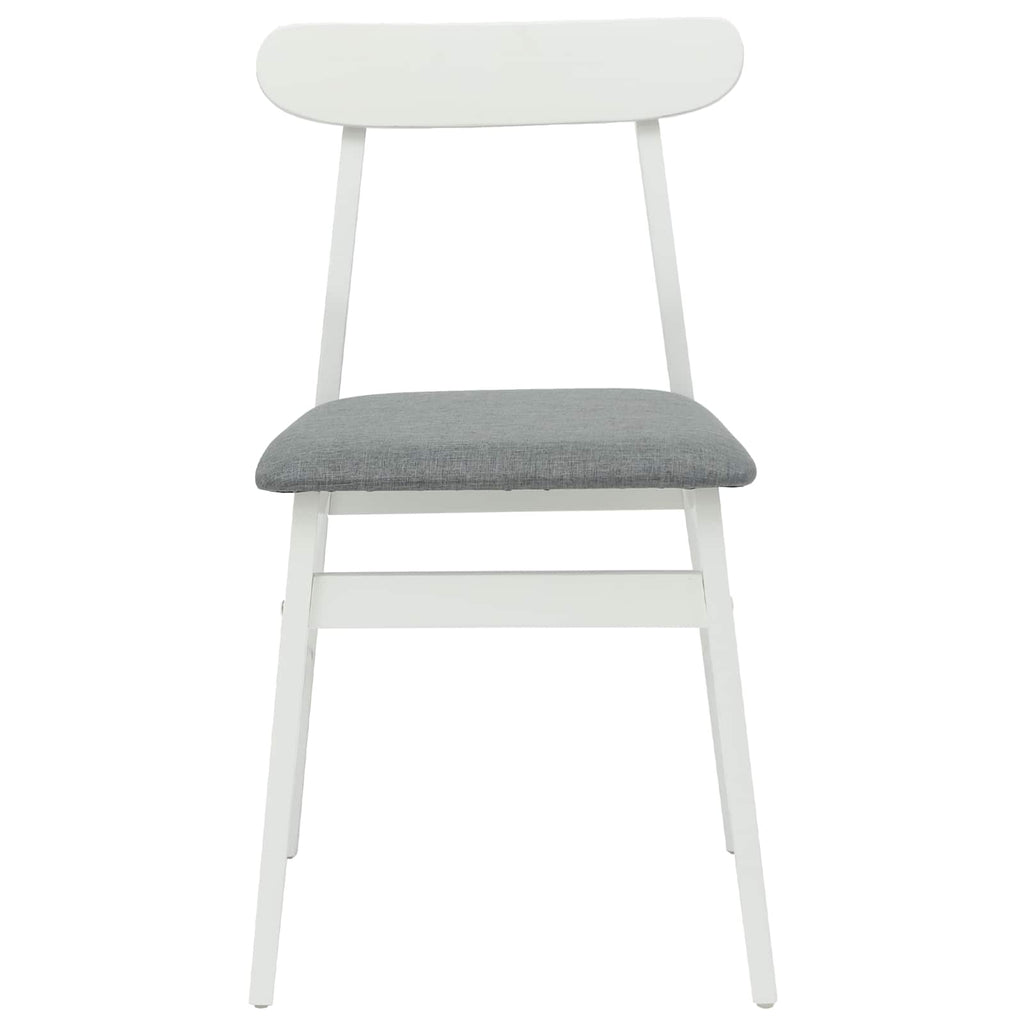 Esszimmerstuhl 2 pcs Weiß und Grau Massives Gummiholz