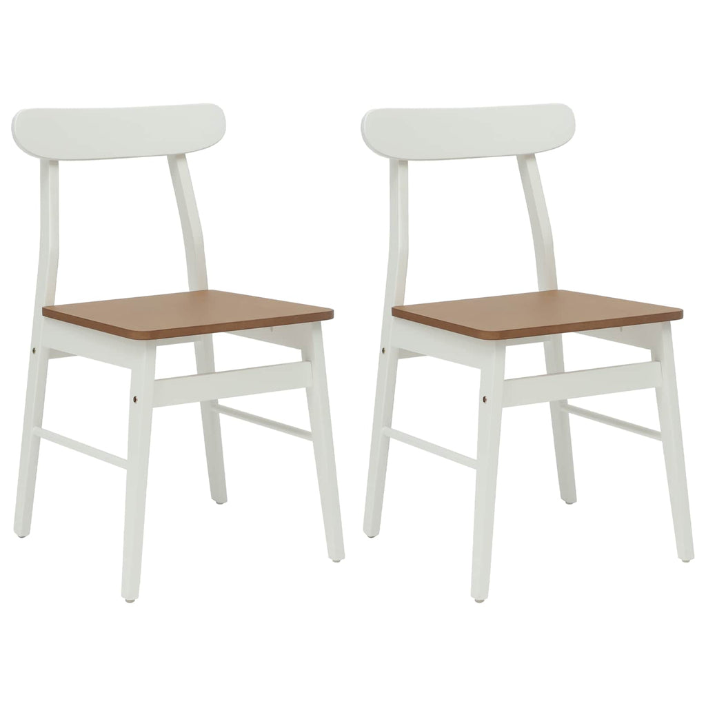 Esszimmerstuhl 2 pcs Weiß und Natur 43 x 44,5 x 77 cm